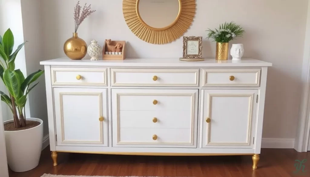 Decoración DIY: Cómo decorar un mueble en blanco y oro