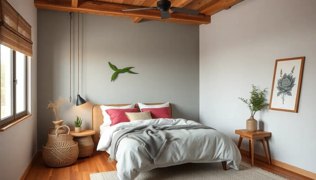 Decoración de dormitorio con estuco mate en las paredes