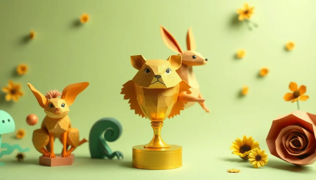 Papertrophy trofeos de animales modernos de papel