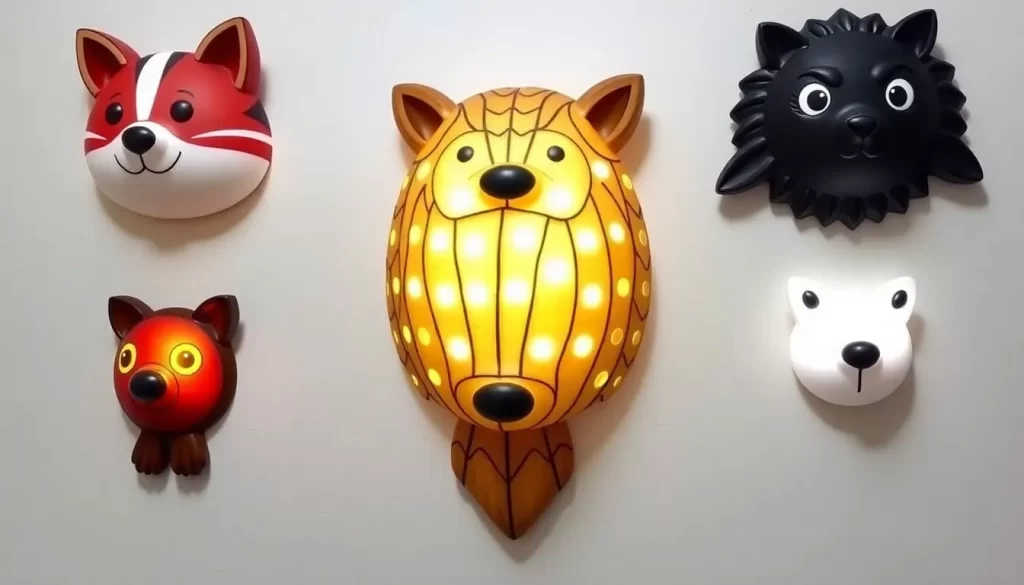 Cabezas de animales originales como luces decorativas para puertas