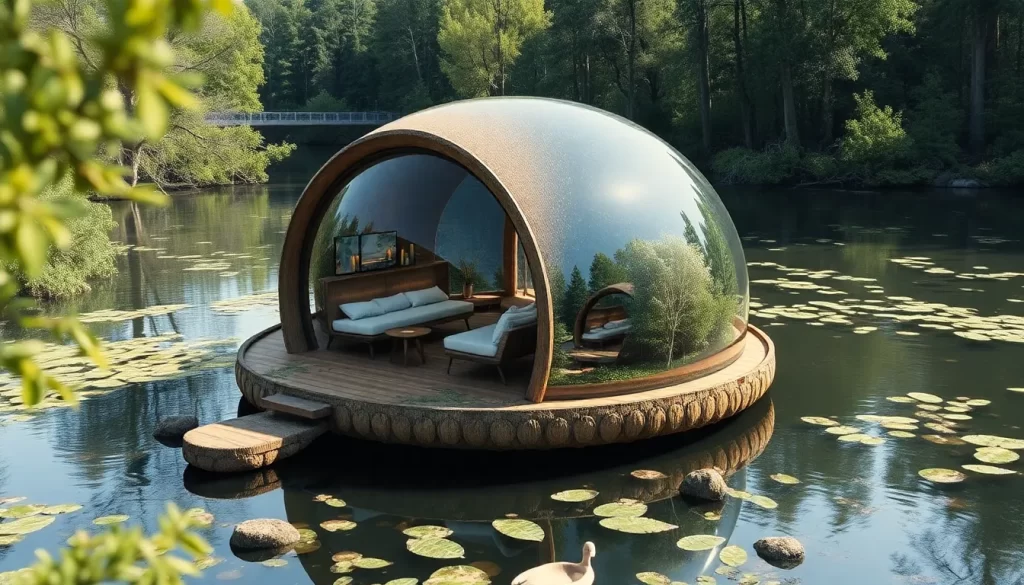 WaterNest 100 casa flotante ecológica en la naturaleza