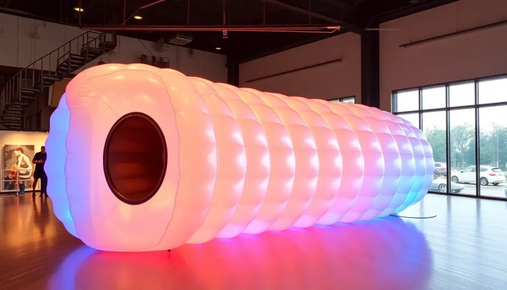 Puff inflable con altavoces integrados