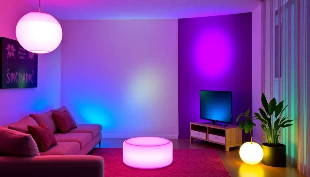 Puf LED con cambio de color para decorar tu espacio