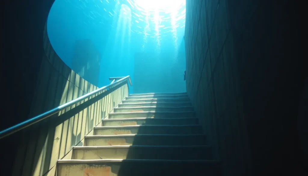 Acuario debajo de la escalera falta de espacio o imaginación