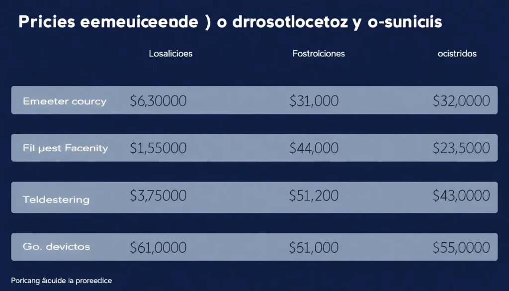 Precios actualizados de productos y servicios