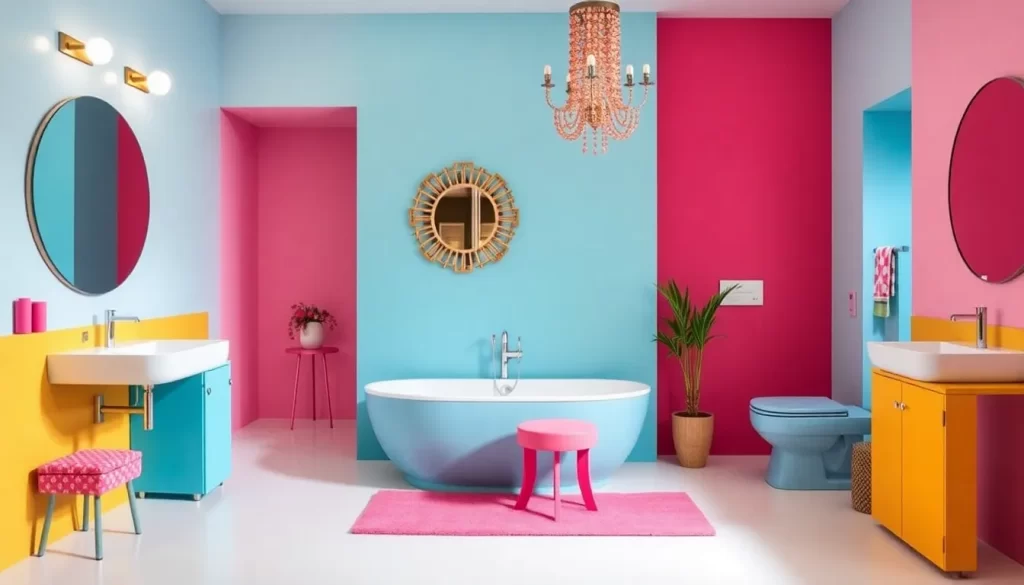 Baños coloridos en decoración de interiores por Agatha Ruiz de la Prada