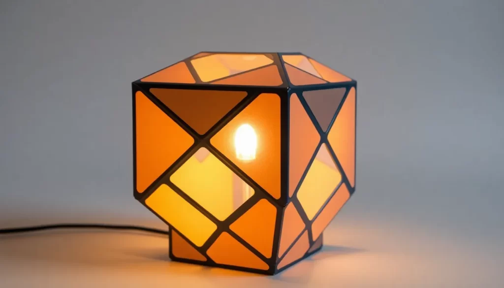 Lámpara en forma de cubo de Rubik para decorar tu espacio