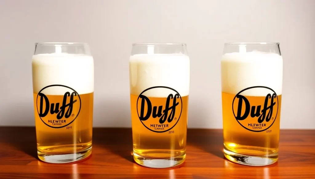 Vasos de cerveza Duff para coleccionistas y fanáticos