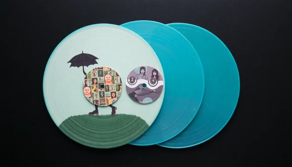 Posavasos originales en forma de discos de vinilo