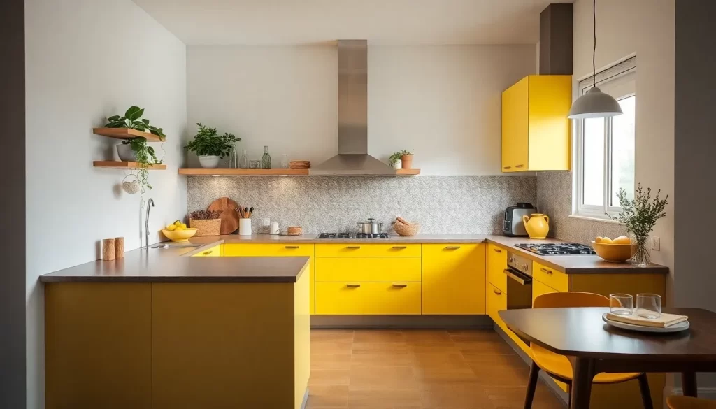 Cocinas amarillas que aportan alegría y luminosidad