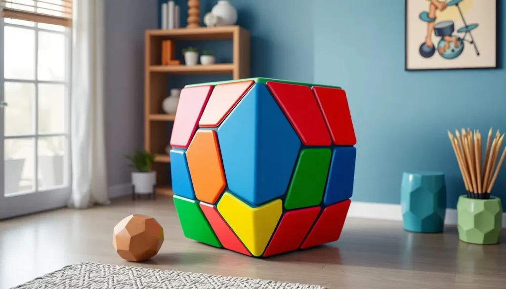 Puf cubo Rubik para decorar y disfrutar en tu hogar