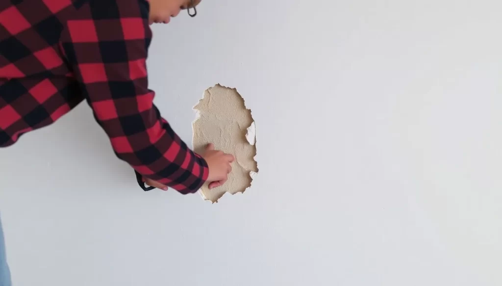 Instalación de moldura de escayola separada de la pared