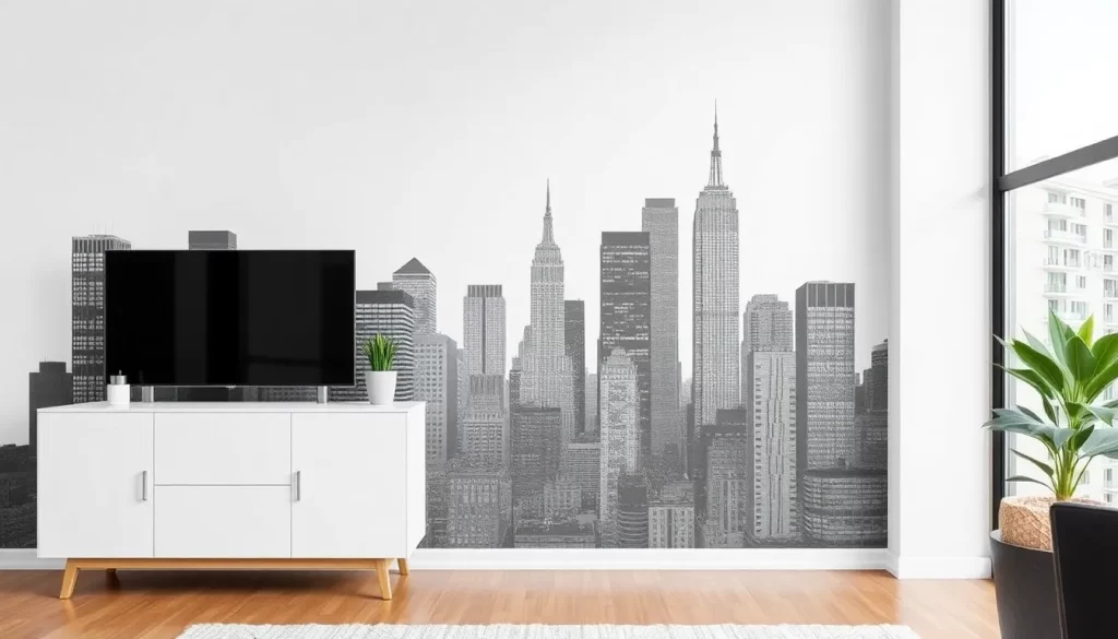 Perchero de pared moderno Skyline para decoración funcional