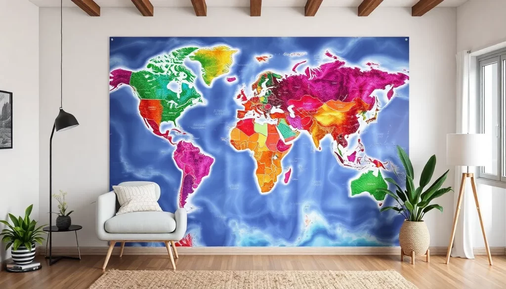 Mapamundi decorativo de colores para tu hogar Future Maps