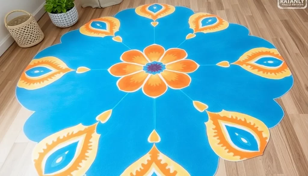 Suelo vinílico decorativo con diseño de baldosas pintadas a mano