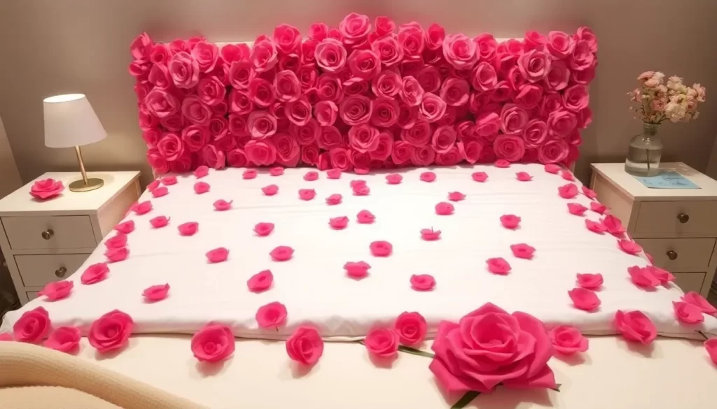 Ideas creativas para decorar la cama con pétalos de rosas