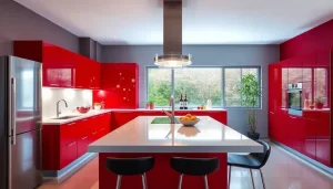 Cocinas rojas vibrantes y modernas para tu hogar out-0-382