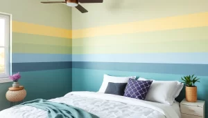 Decoración de dormitorio con pintura de rayas horizontales out-0-48