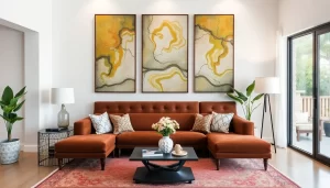 Decoración de interiores con cuadros grandes en toda la casa out-0-484