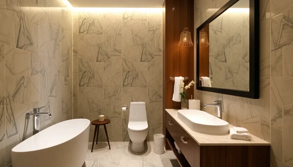 Cuarto de baño de lujo con estilo y elegancia