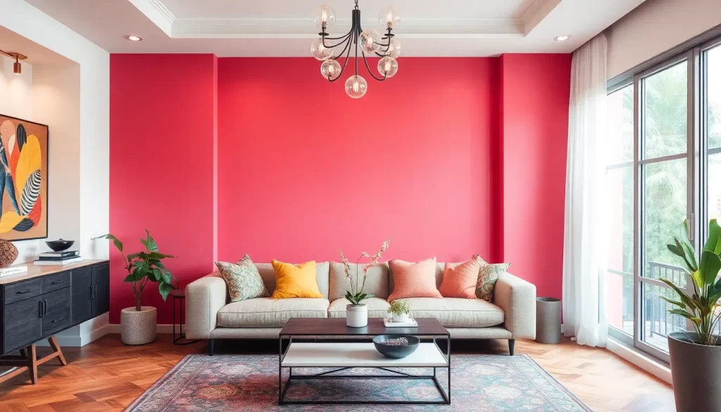 Color salmón en paredes para un ambiente moderno y vibrante
