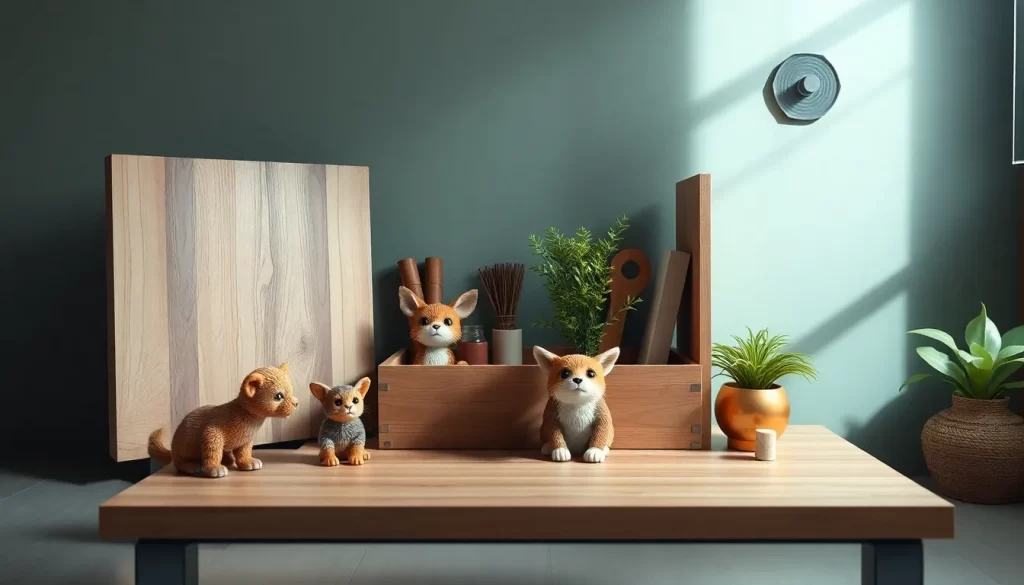 Crea una mesa práctica con una caja y cuatro patas