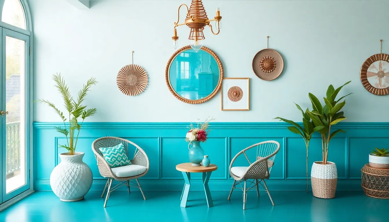 Colores que combinan con turquesa en paredes y decoración - VIP Cortinas